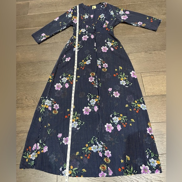 Womens Japna striped with florals long duster Sz L - Picture 3 of 14